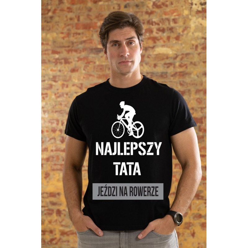 Koszulka Męska Dzień Taty Ojca Najlepszy Tata  Prezent  Rower T-shirt