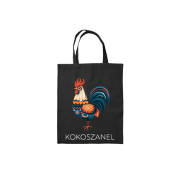 Torba Bawełniana Shopper Na Zakupy Z Nadrukiem Print Czarna Na Prezent