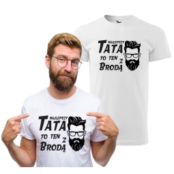 Koszulka Męska Dzień Taty Ojca Najlepszy Tata To Ten Z Brodą Prezent