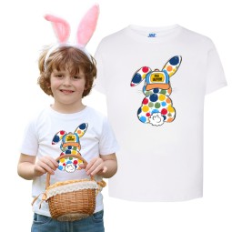 KOSZULKA DZIECIĘCA TSHIRT WIELKANOC BIAŁA CHŁOPIEC BAWEŁNIANA